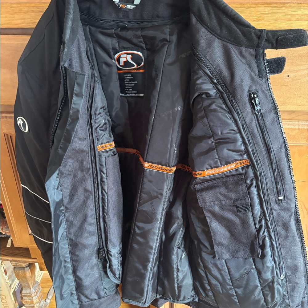 Dynamic Fieldsheer Black and Red Full Armor Motorcycle Racing Jacket - Picture 2 of 4